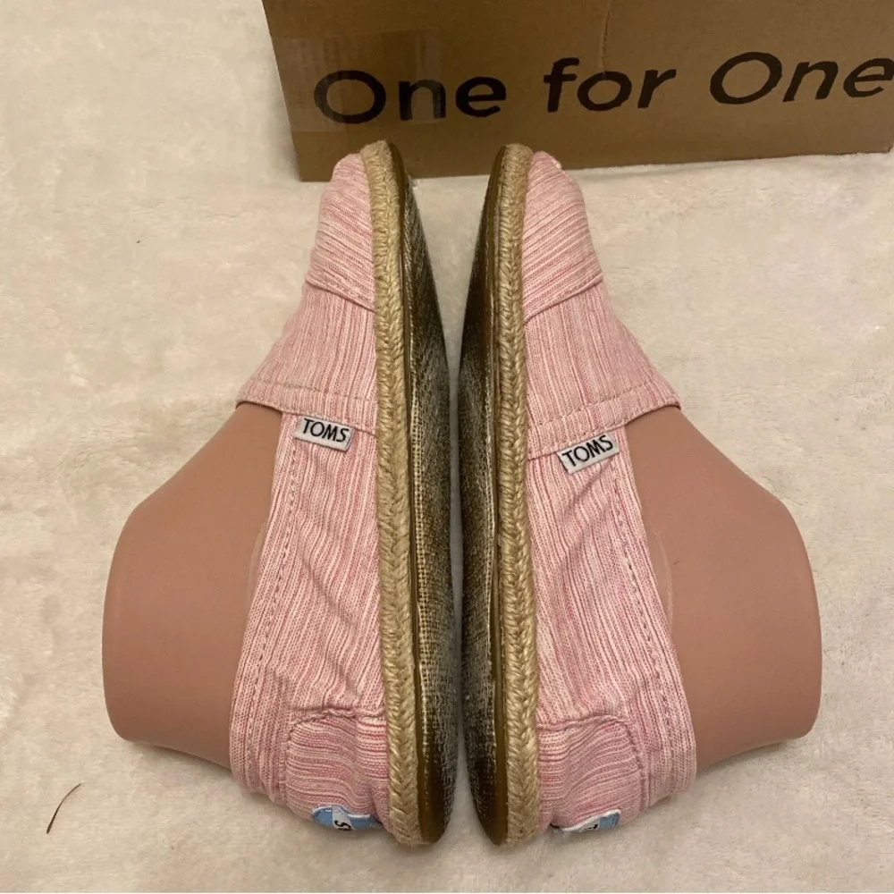 Toms Pink And White Striped Espadrilles